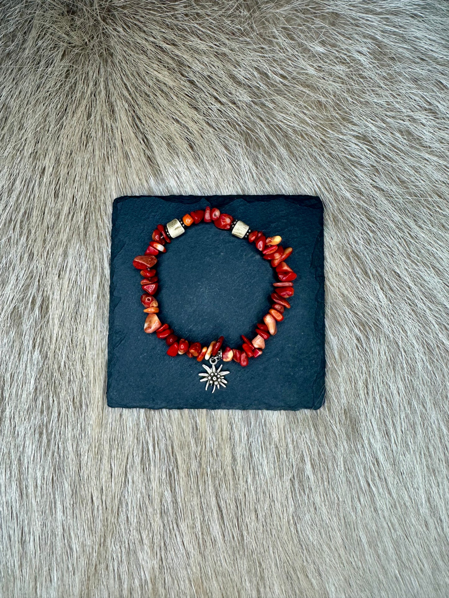 Armband Edelweiß Rot