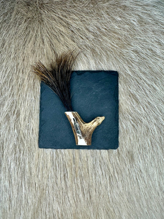 Hutnadel Wildschweinborsten mit Reh 2