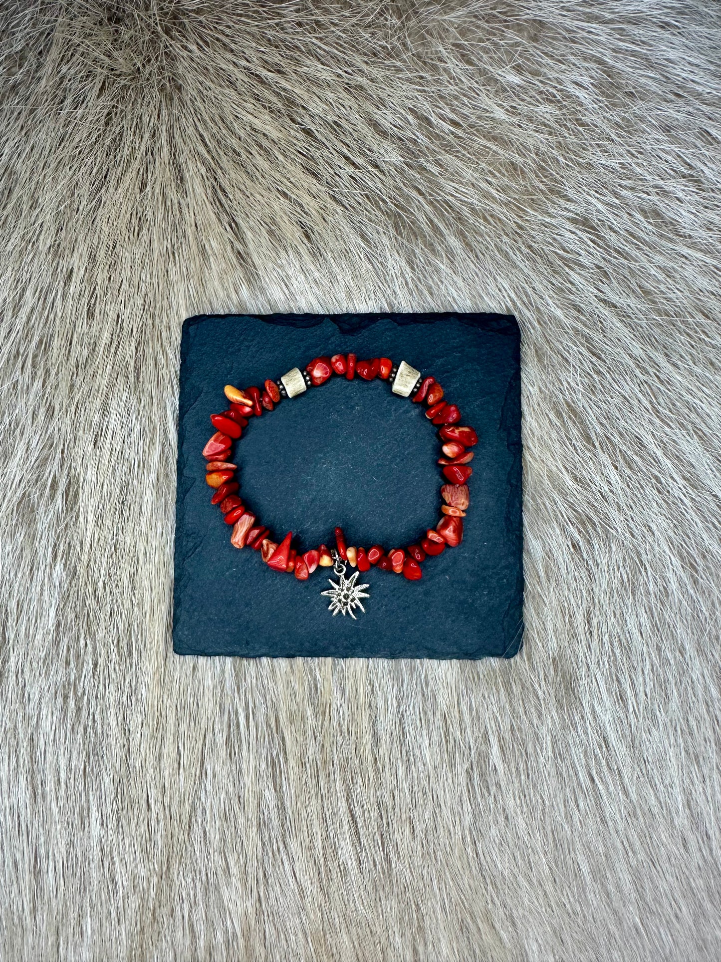 Armband Edelweiß Rot