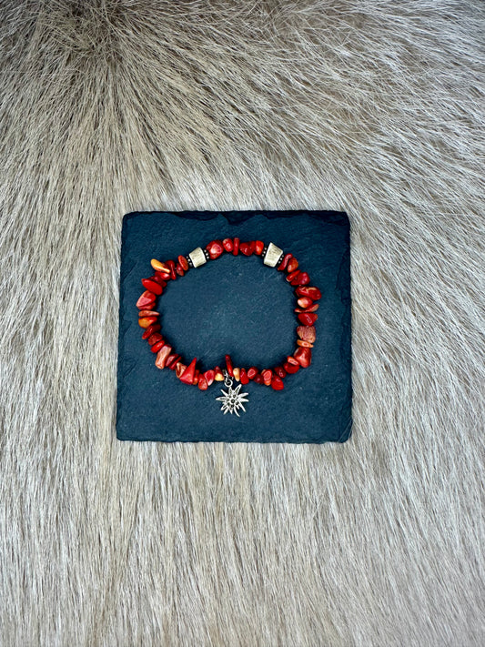 Armband Edelweiß Rot