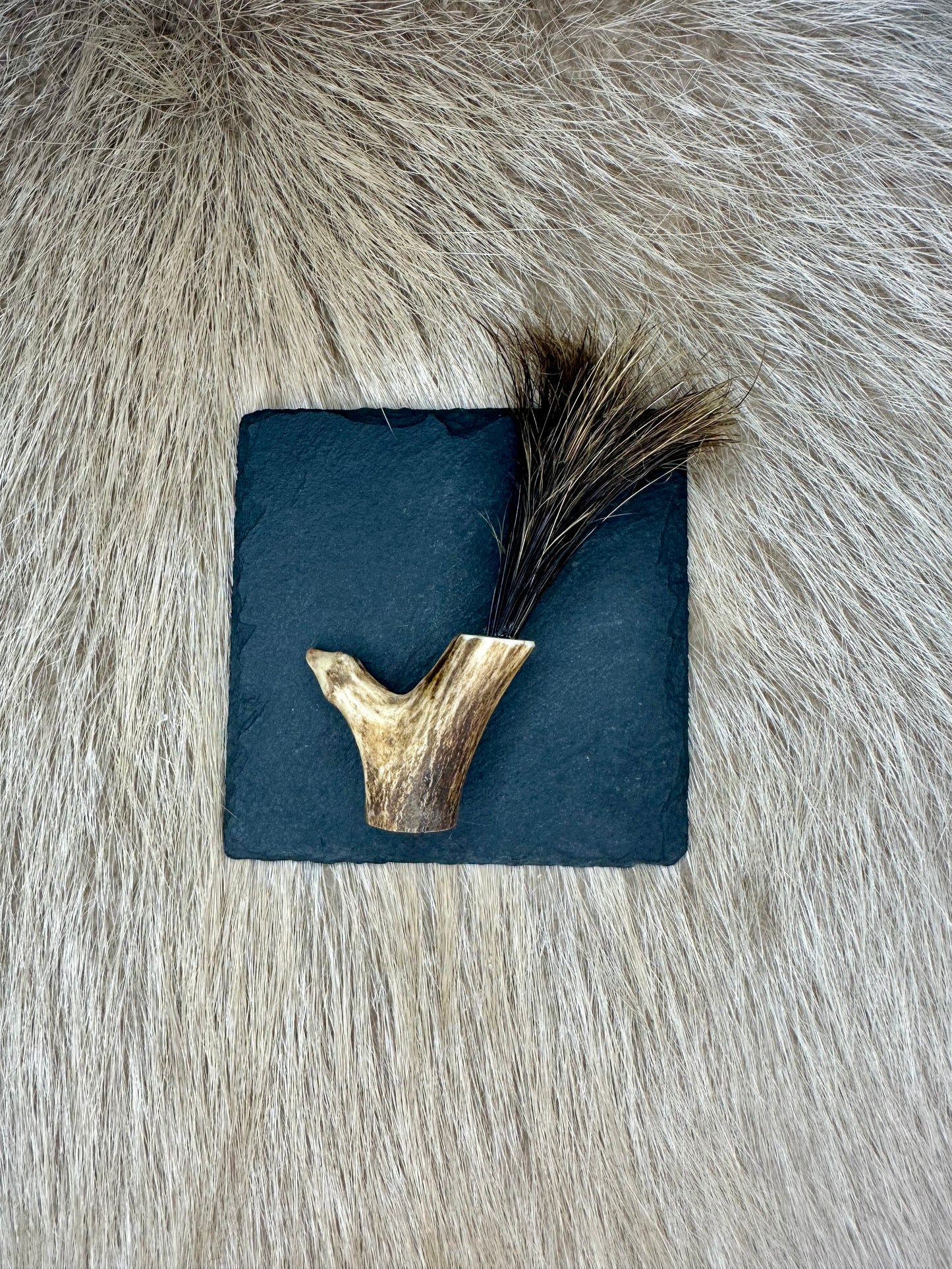 Hutnadel Wildschweinborsten mit Reh 2