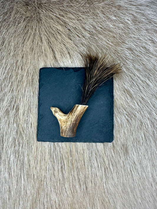Hutnadel Wildschweinborsten mit Reh 2